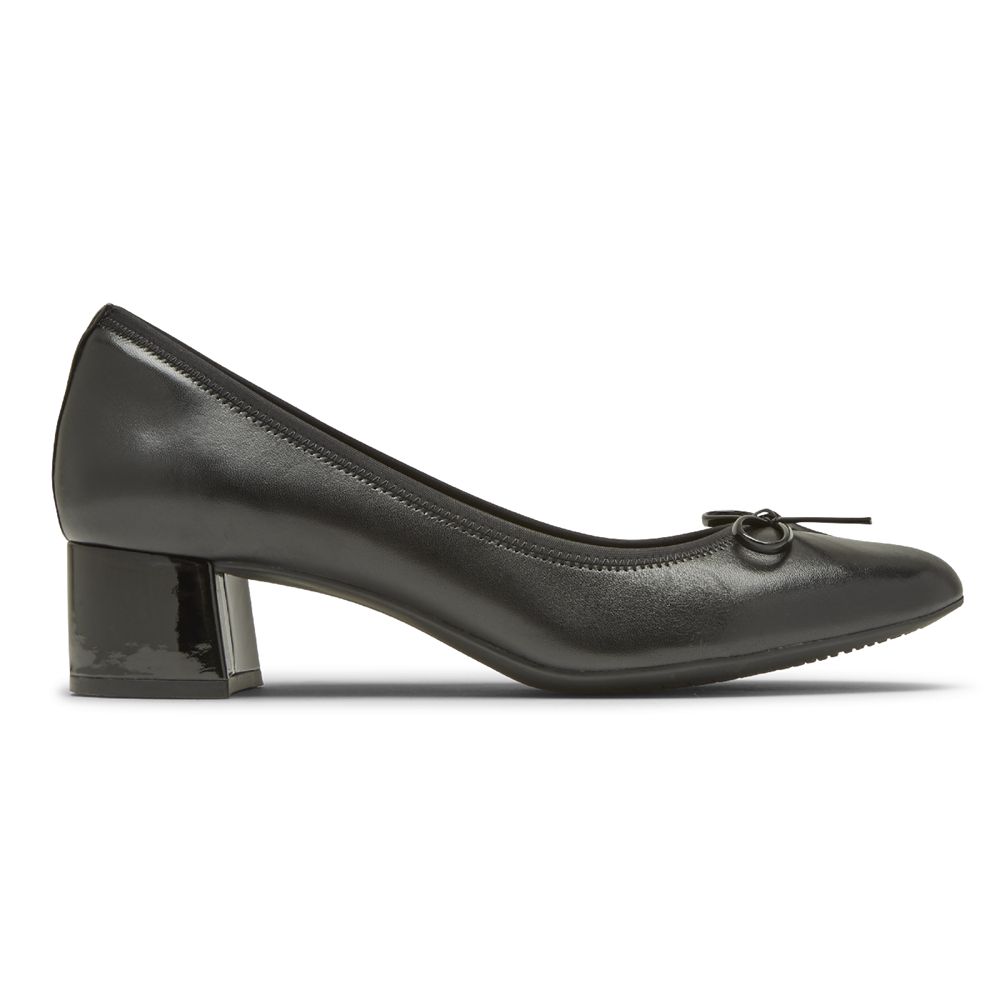 Rockport Total Motion Sydney Bow - Womens Pumps - Black - NZ (PHC-534018)